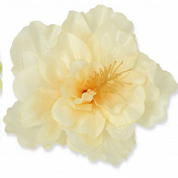 Головка Гібіскуса штучна ванільний 12 шт Діаметр 12 см Висота 5 см, Штучні квіти, Квіти гібіскуса для декору