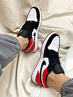 Кроссовки, кеды отличное качество Nike Air Jordan Retro 1 Low Black Toe Red Размер 36