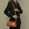 Жіноча сумка через плече, містка сумка клатч з якісної екошкіри коричнева 23см х 7.5см х 14см, фото 4