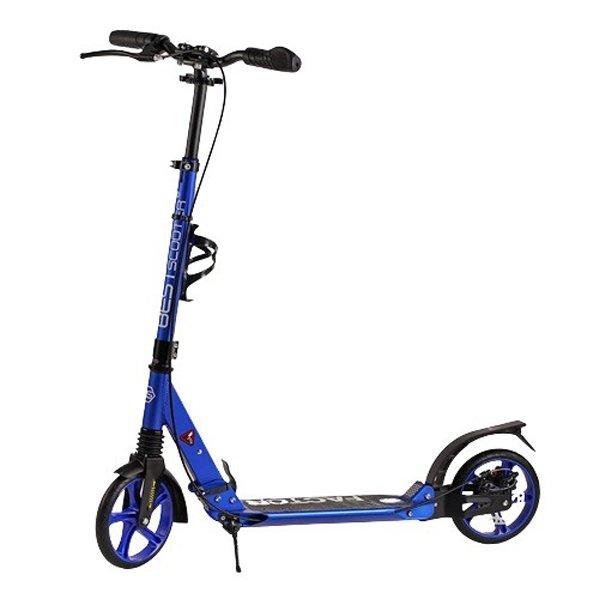 Двоколісний алюмінієвий самокат з дисковим гальмом Best Scooter FACTOR Синій