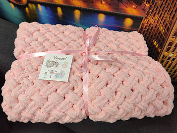 В'язаний плюшевий плед ручної роботи, 85*85см