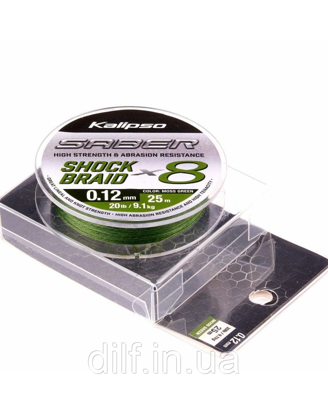 Шок лідер Kalipso Saber Shock Braid X8 MG 25m 0.30mm