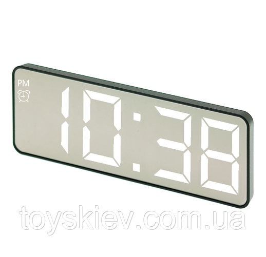 Годинник електронний VST-898 білий, температура, USB, фото 1