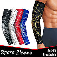 Бандаж/Налокотник/Нарукавник, Компрессионный баскетбольный рукав для локтевого сустава, спортивный. Spider Web
