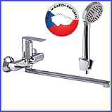 Змішувач для ванної з довгим виливом 35 см з душем ZERIX FIV A439 (ZX2927), фото 6