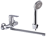 Змішувач для ванної з довгим виливом 35 см з душем ZERIX FIV A439 (ZX2927), фото 5