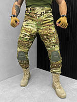 Брюки тактические рип-стоп с наколенниками, военные штаны зсу усиленные, брюки военные мультикам прочные