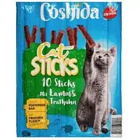 Coshida Cat Sticks Лакомства мясные палочки для котов со вкусом ЯГНЕНКА и ИНДЕЙКИ 55г 5 шт
