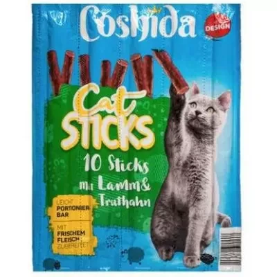 Ласощі м'ясні палички для котів Coshida Cat Sticks зі смаком ЯГНЕНКА та ІНДЕЙКИ 5 штук