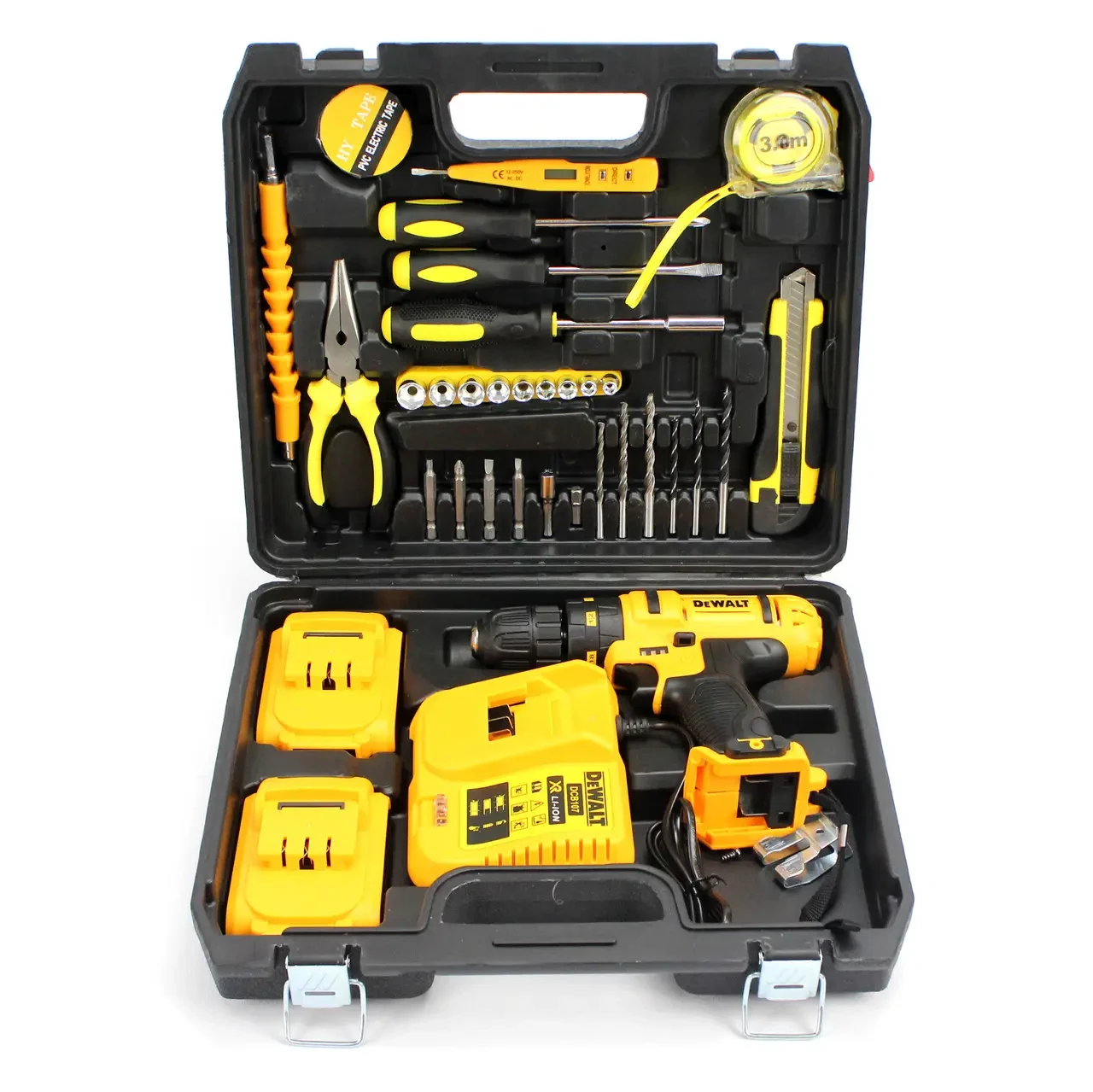 Ударний шуруповерт DeWALT DCD771 (24V, 5AH) із набором інструментів ...