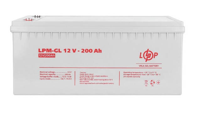 Акумулятор гелевий LPM-GL 12V - 200 Ah, фото 1