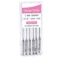 Gates Drills 1-6, 32 мм, розширювачі для кореневих каналів, (6 шт.), Azdent.