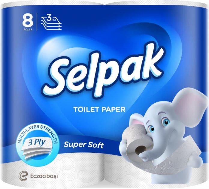 Туалетний папір Selpak 8 рулонів 3 шари білий