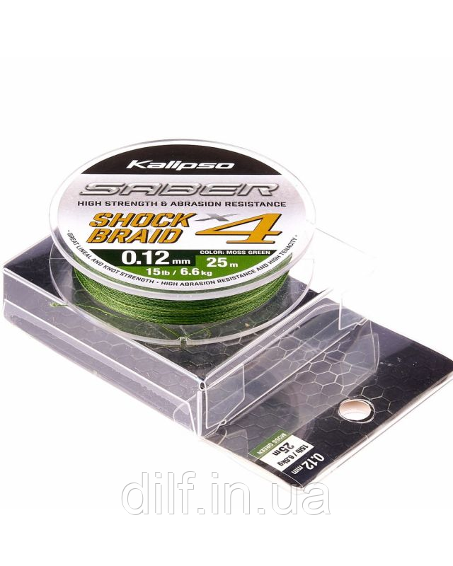 Шок лідер Kalipso Saber Shock Braid X4 MG 25m 0.14mm