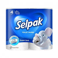 Туалетний папір Selpak 4 рулони 3 шари білий