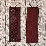 Клапан сумки вузький. "Орнамент". Бордо, фото 3