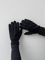 Тактические перчатки зимние флисовые, перчатки на зиму черные.