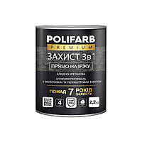 Грунт-емаль з молотковим і перламутровим ефектом Polifarb Захист 3в1 для заліза і цинку 2,2кг