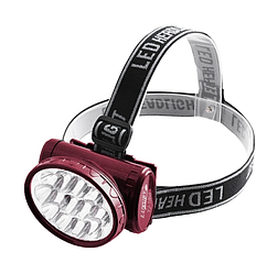 Налобний акумуляторний LED ліхтарик Luxury YJ-1898 на 13 діодів з 2 режимами Red