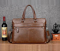 Мужская деловая сумка для документов на работу офисная, модный мужской деловой портфель формат А4 черный