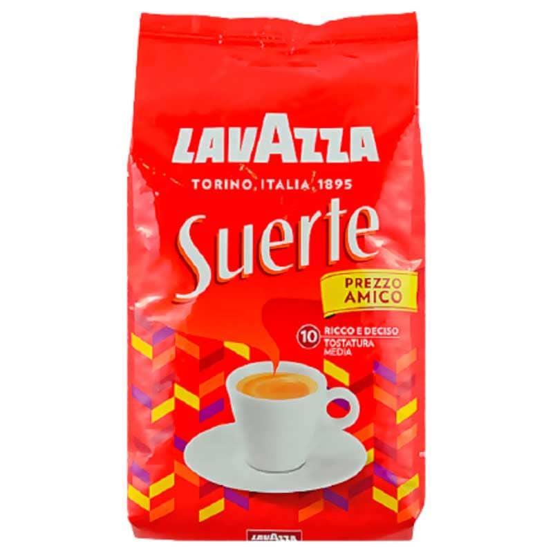 Кава в зернах Lavazza Suerte,1 кг, Італія (ОРІГИНАЛ), темного обсмажування, лаванця суерте