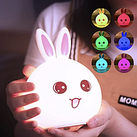 Детский ночник Rabbit Silicone Lamp LED Зайка силиконовая на аккумуляторе