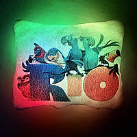 Подушка ночник RIO - светящаяся подушка в детскую комнату - декоративная подушка с птичкой Рио Хутро плюш