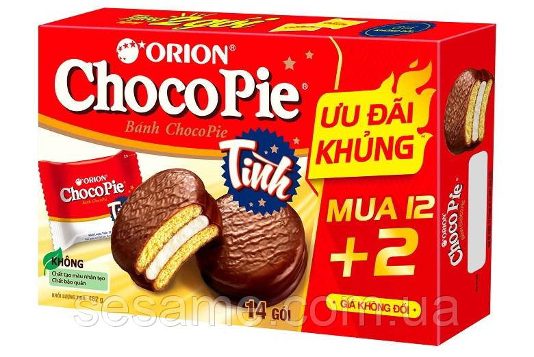 Чокопай ChocoPie Orion шоколадное печенье 462гр 12+2шт (Корея) - фото 1 - id-p1190024080