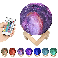 Детский настольный Ночник 3D Moon COLOR Light Lamp на пульте управления Луна Лампа Светильник с аккумулятором