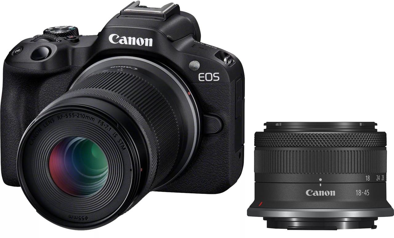 Фотоапарат Canon EOS R50 + RF-S 18-45mm IS STM + RF-S 55-210mm IS STM , Гарантія
