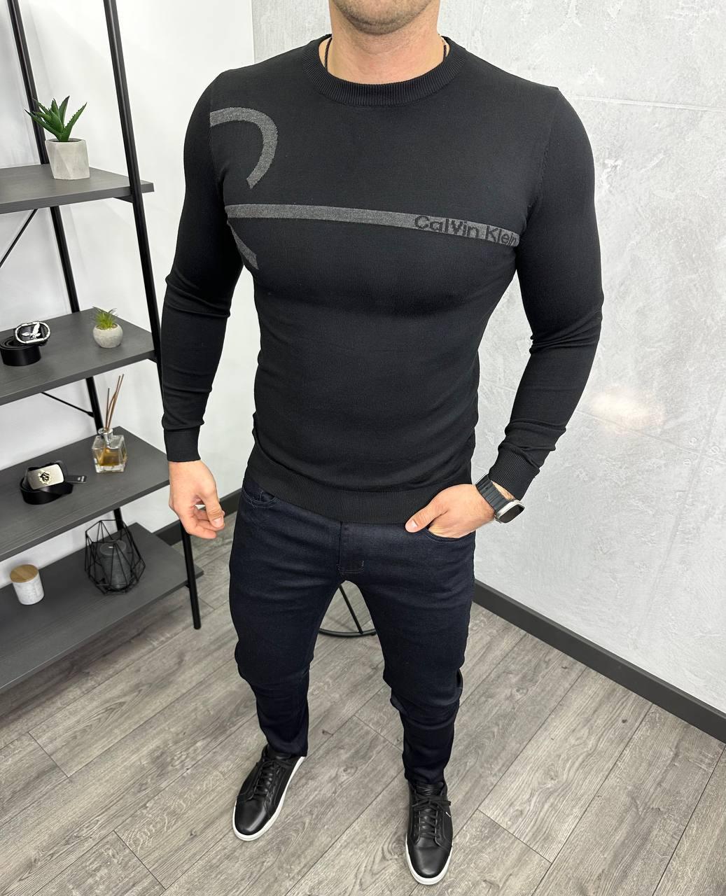 Чоловіча кофта світшот Calvin Klein H3909 чорна, фото 1