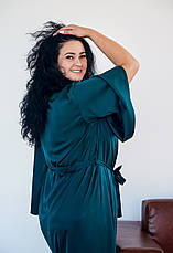 Комплект нічна сорочка пеньюар та халат шовк Армані р.2XL,3XL, фото 5