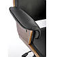 Комп'ютерне крісло екошкіра Weber чорне з гнутої фанери кольору горіх у стилі лофт, фото 7