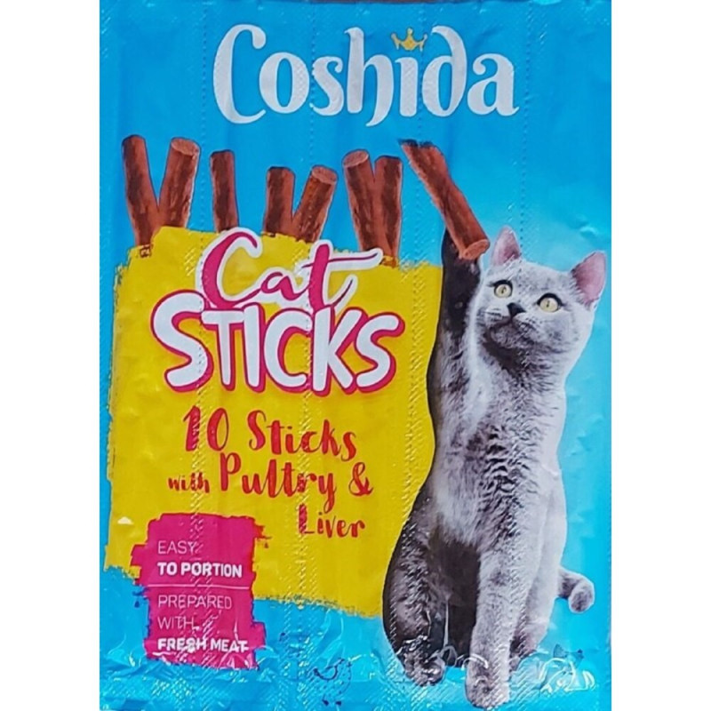 Coshida Cat Sticks Liver & Poultry Ласощі палички для котів із печінкою та куркою 55 г 5 штук