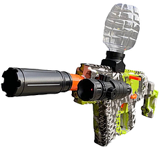 Автомат потужний із глушником на акумуляторі орбізи, що світяться, лазерний приціл, дуло світиться колір зелений