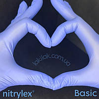 Перчатки нитриловые Nitrylex размер M Basic 3,2гр (синие) 1 пара