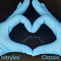 Перчатки нитриловые Nitrylex размер M Classic 3,4гр (голубые) 1пара