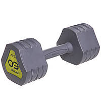 Гантель для фитнеса неразборная с покрытием TPU Zelart TA-2678-9 1 шт 9 кг
