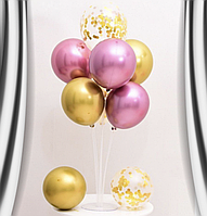 Набор на 7 воздушных шаров на подставке Венера цвета Розовый и золото