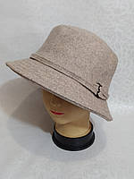Жіноча шапка-шляпка класична, капелюшок кашемір на флісі