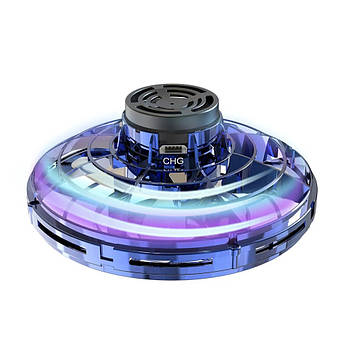 Літальний спінер левітувальний диск UFO бумеранг світний з LED-підсвіткою Синій