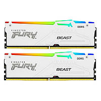 Модуль памяти для компьютера DDR5 64GB (2x32GB) 6000 MHz Beast White RGB Kingston Fury (ex.HyperX)