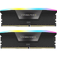 Модуль памяти для компьютера DDR5 64GB (2x32GB) 6000 MHz Vengeance RGB Black Corsair (CMH64GX5M2B6000C30)