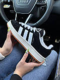 Жіночі кросівки на хутрі Adidas Campus Black White Gum Fur, фото 5