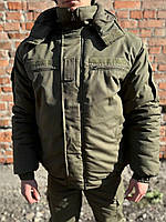 Бушлат армейский зимний хаки на синтепоне рипстоп Тактическая военная зимняя утепленная куртка хаки