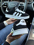 Жіночі кросівки на хутрі Adidas Campus Black White Fur, фото 3