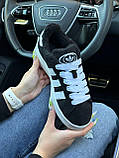 Жіночі кросівки на хутрі Adidas Campus Black White Fur, фото 5