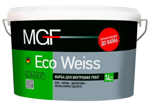 Фарба для внутрішніх робіт MGF Eco Weiss M1 14кг