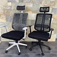 Крісло компютерне офісне Prestige Siatka 008 ЧОРНЕ і 009 БІЛЕ 2 кольори на вибір