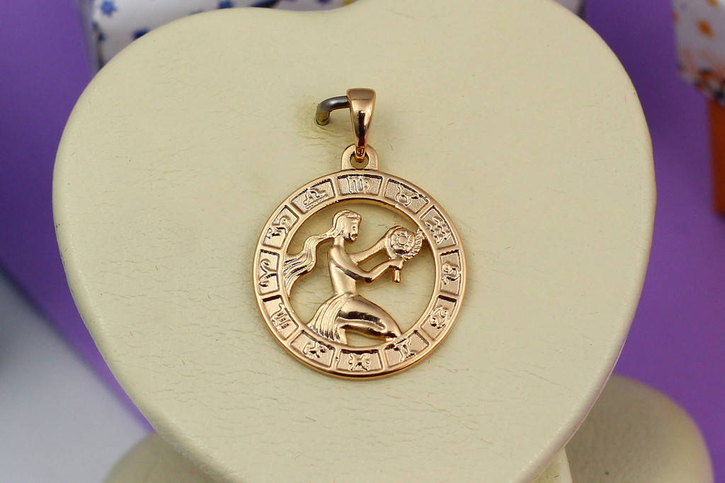 

Кулон зодиак Xuping Jewelry дева 2 см золотистый